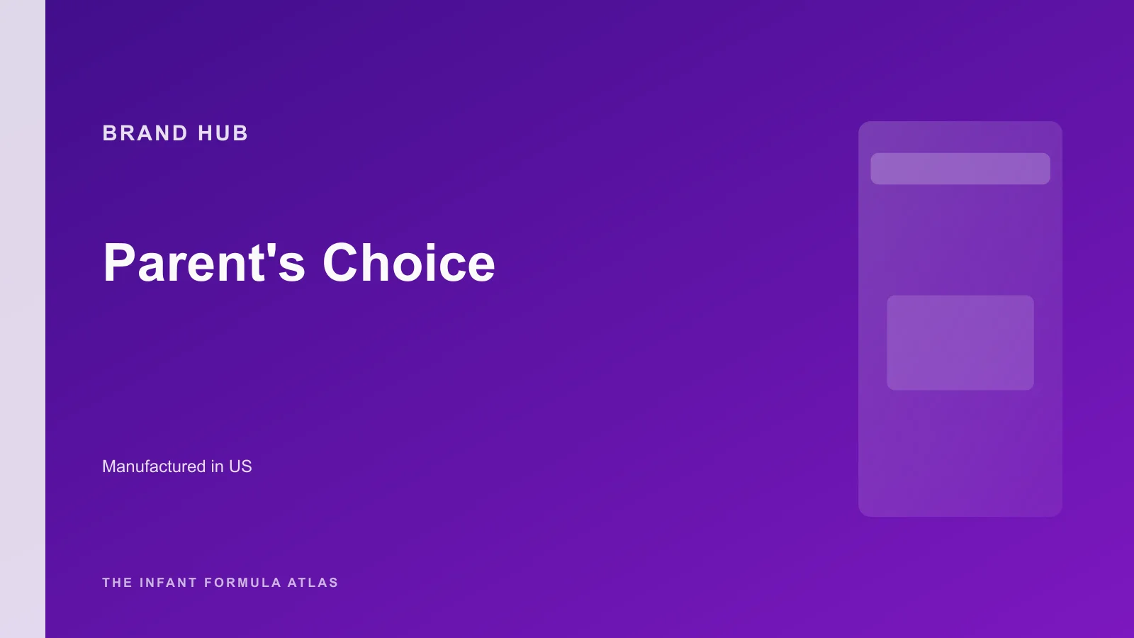 Parent's Choice brand hub hero